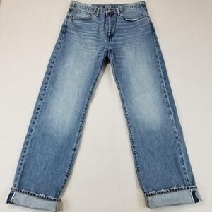GAP Jeans Mens 32x32 Blue Original Selvedge Straight Leg Denim Medium Wash Pants